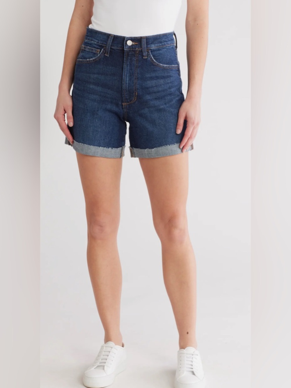 Joe's Jeans Dark Blue Rolled Hem Denim Shorts